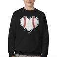 Baseball Heart Love Sport Valentines Day Men Women Boys Kids Youth Crewneck Sweatshirt