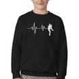 Baseball Heartbeat Pitcher Position Simple Line Art Youth Crewneck Sweatshirt Baseball Heartbeat Pitcher Position Simple Line Art Youth Crewneck Sweatshirt