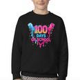Baseball Ice Cream Drip 100 Days Of School Boys Girls 100th Youth Crewneck Sweatshirt