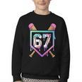 Baseball Ice Cream Drip 67 Player Dabbing Six Seven Boys Youth Crewneck Sweatshirt