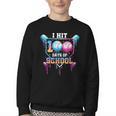 Baseball Ice Cream Drip I Hit 100 Days Of School Boys Kids Youth Crewneck Sweatshirt