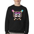 Baseball Ice Cream Drip Number 23 Player 23rd Birthday Youth Crewneck Sweatshirt Baseball Ice Cream Drip Number 23 Player 23rd Birthday Youth Crewneck Sweatshirt