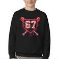 Baseball Ice Cream Drip Number 67 Meme Valentine Couple Love Youth Crewneck Sweatshirt
