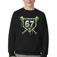 Baseball Ice Cream Drip Number 67 Player 67th Birthday Kids Youth Crewneck Sweatshirt Baseball Ice Cream Drip Number 67 Player 67th Birthday Kids Youth Crewneck Sweatshirt