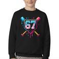 Baseball Ice Cream Drip Number 67 Player 67th Birthday 67 Youth Crewneck Sweatshirt Baseball Ice Cream Drip Number 67 Player 67th Birthday 67 Youth Crewneck Sweatshirt