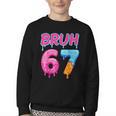 Baseball Ice Cream Drip Number 67 Player Or 67th Birthday Youth Crewneck Sweatshirt Baseball Ice Cream Drip Number 67 Player Or 67th Birthday Youth Crewneck Sweatshirt