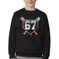 Baseball Ice Cream Drip Number 67 Player Six Seven Meme 6 7 Youth Crewneck Sweatshirt Baseball Ice Cream Drip Number 67 Player Six Seven Meme 6 7 Youth Crewneck Sweatshirt
