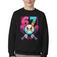 Baseball Ice Cream Drip Number 67 Six Seven Meme 67 Youth Crewneck Sweatshirt Baseball Ice Cream Drip Number 67 Six Seven Meme 67 Youth Crewneck Sweatshirt