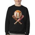 Baseball Ice Cream Drip Style Melting Ice Cream Youth Teen Youth Crewneck Sweatshirt
