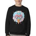 Baseball Ice Cream Heart Sunglasses Youth Boys Valentine Youth Crewneck Sweatshirt