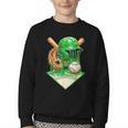 Baseball Life Style Ice Cream Drip Green Youth Crewneck Sweatshirt