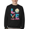 Baseball Love Drip Ice Cream Colorful Baseball Youth Crewneck Sweatshirt Baseball Love Drip Ice Cream Colorful Baseball Youth Crewneck Sweatshirt