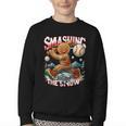 Baseball Player Christmas Gingerbread Smashing Through Snow Youth Crewneck Sweatshirt Baseball Player Christmas Gingerbread Smashing Through Snow Youth Crewneck Sweatshirt