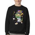 Baseball Player Mardi Gras Alligator Carnival Costume Beads Youth Crewneck Sweatshirt Baseball Player Mardi Gras Alligator Carnival Costume Beads Youth Crewneck Sweatshirt