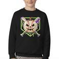 Baseball Pumpkin Halloween Baseball Drip Spooky Halloween Youth Crewneck Sweatshirt