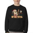 Baseball Santa 67 Christmas Xmas Boys Retro Youth Crewneck Sweatshirt