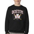 Baseball Shamrock Boston Massachusetts St Patrick’s Day Youth Crewneck Sweatshirt