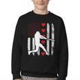Baseball Silhouette Heart USA Flag Hearts American Boys Kids Youth Crewneck Sweatshirt Baseball Silhouette Heart USA Flag Hearts American Boys Kids Youth Crewneck Sweatshirt