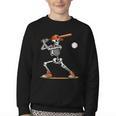 Baseball Skeleton Spooky Boys Halloween Baseball Player Youth Crewneck Sweatshirt Baseball Skeleton Spooky Boys Halloween Baseball Player Youth Crewneck Sweatshirt