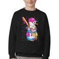 Baseball Snowman Drip Christmas Baseball Boys Men Kids Youth Crewneck Sweatshirt
