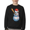 Baseball Snowman Merry Christmas Xmas Pajamas Men Women Kids Youth Crewneck Sweatshirt