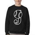 Baseball Sport Player Monogram Cool Initial Letter J Youth Crewneck Sweatshirt Baseball Sport Player Monogram Cool Initial Letter J Youth Crewneck Sweatshirt