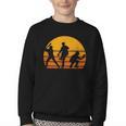 Baseball Tee Sunset Silhouette Players Men Women Kids Youth Crewneck Sweatshirt