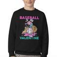 Baseball Is My Valentine Ice Cream Drip Crossed Bats Sport Youth Crewneck Sweatshirt