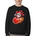 Baseball Valentine's Day Drip Ice Cream Team Youth Crewneck Sweatshirt