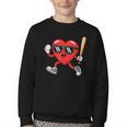 Baseball Valentines Day Heart Boys Sports Love Youth Crewneck Sweatshirt Baseball Valentines Day Heart Boys Sports Love Youth Crewneck Sweatshirt