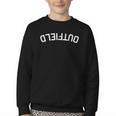 BaseballSoftball Upside Down Outfield Youth Crewneck Sweatshirt BaseballSoftball Upside Down Outfield Youth Crewneck Sweatshirt