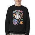 Birthday Boy 8th Birthday Baseball Youth Crewneck Sweatshirt
