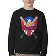 Boricua Puerto Rico Baseball Coqui Frog Pava Hat Fan Youth Crewneck Sweatshirt Boricua Puerto Rico Baseball Coqui Frog Pava Hat Fan Youth Crewneck Sweatshirt
