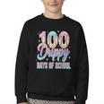 Boys Kids 100 Drippy Days Of School Baseball Drip Ice Cream Youth Crewneck Sweatshirt
