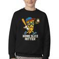 Boys Pizza Theme Baseball Home Hitter Youth Crewneck Sweatshirt Boys Pizza Theme Baseball Home Hitter Youth Crewneck Sweatshirt