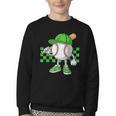 Boys St Patricks Day Baseball Player Pitcher Coach Kids Youth Crewneck Sweatshirt