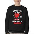 Boys Valentines Baseball Drip Icecream Stealing Hearts Kids Youth Crewneck Sweatshirt Boys Valentines Baseball Drip Icecream Stealing Hearts Kids Youth Crewneck Sweatshirt