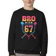 Bro I’m 67 Baseball Drip Number 67 Player 67th Birthday Youth Crewneck Sweatshirt