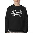 Bruh Baseball Style Number 41 Sports Bro Slang Meme Brother Youth Crewneck Sweatshirt