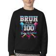 Bruh It's My 100 Days Of School Baseball Ice Cream Drip Boys Youth Crewneck Sweatshirt Bruh It's My 100 Days Of School Baseball Ice Cream Drip Boys Youth Crewneck Sweatshirt
