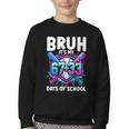 Bruh It's My 67 33 Days Of School Baseball 100 Days Smarter Youth Crewneck Sweatshirt