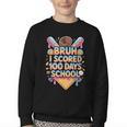 Bruh I Scored 100 Days Of School Baseball Ice Cream Drip Tee Youth Crewneck Sweatshirt Bruh I Scored 100 Days Of School Baseball Ice Cream Drip Tee Youth Crewneck Sweatshirt
