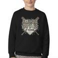 Camo 100 Days Of School Baseball Home Plate Drip Boy Kids Youth Crewneck Sweatshirt