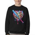 Camo Baseball Heart Drip Valentine Baseball Icecream Boys Youth Crewneck Sweatshirt Camo Baseball Heart Drip Valentine Baseball Icecream Boys Youth Crewneck Sweatshirt