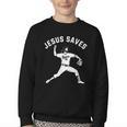 Christian Jesus Saves Baseball Pitcher Heaven 01 Sports Youth Crewneck Sweatshirt Christian Jesus Saves Baseball Pitcher Heaven 01 Sports Youth Crewneck Sweatshirt