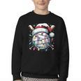 Christmas Baseball Boy Youth Kid Men Santa Hat Xmas Baseball Youth Crewneck Sweatshirt
