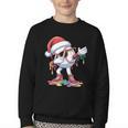 Christmas Baseball Ice Cream Dripping Santa Baseball Drip Youth Crewneck Sweatshirt
