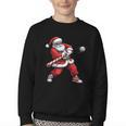 Christmas Baseball Player Santa Xmas Boys Men Toddler Youth Crewneck Sweatshirt