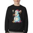 Christmas Baseball Snowman Drip For Boys Men Girls Women Youth Crewneck Sweatshirt