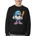 Cool Ice Cream Drip Baseball Drip For Boys Sports Kids Youth Crewneck Sweatshirt